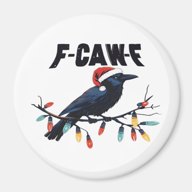 Funny Crow Christmas Classic Retro Design Magnet (Front)