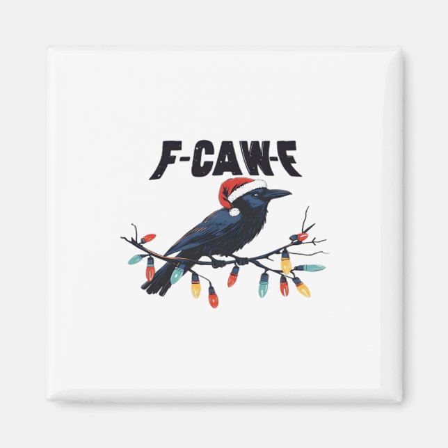 Funny Crow Christmas Classic Retro Design Magnet (Front)