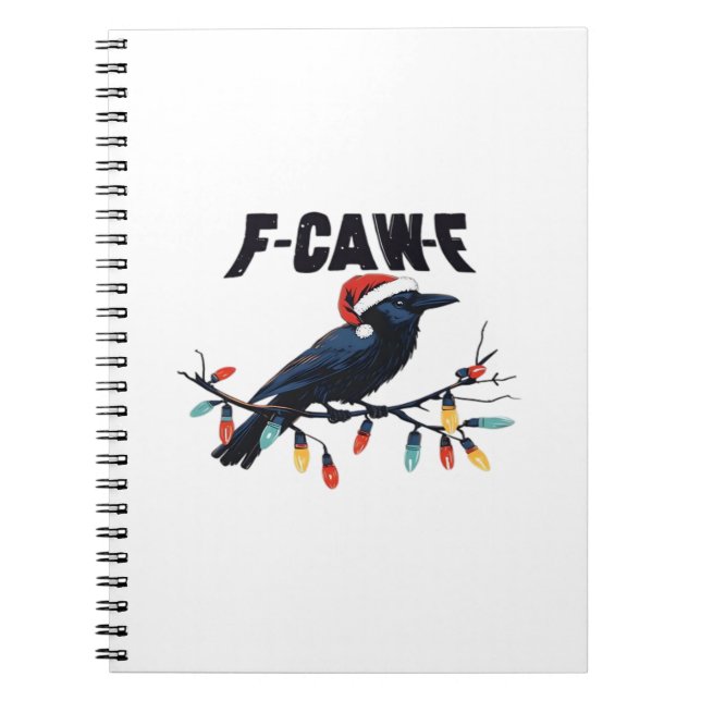Funny Crow Christmas Classic Retro Design Notebook (Front)