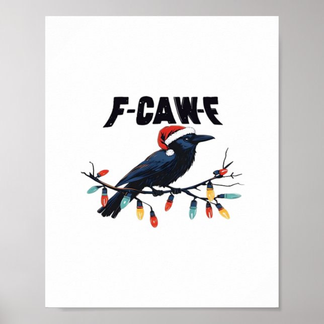 Funny Crow Christmas Classic Retro Design Poster (Front)