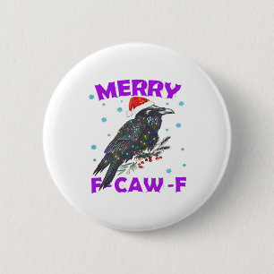 Funny Crow Christmas Classic Vintage Style 6 Cm Round Badge