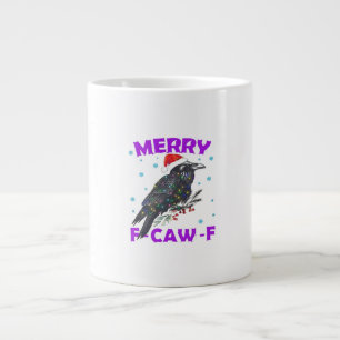 Funny Crow Christmas Classic Vintage Style Large Coffee Mug
