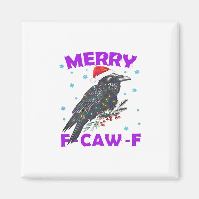 Funny Crow Christmas Classic Vintage Style Magnet (Front)