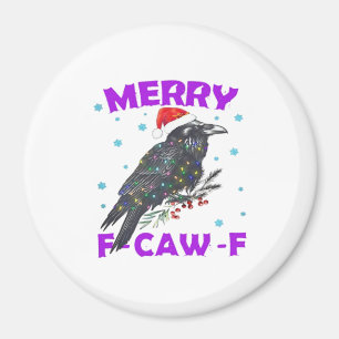 Funny Crow Christmas Classic Vintage Style Magnet