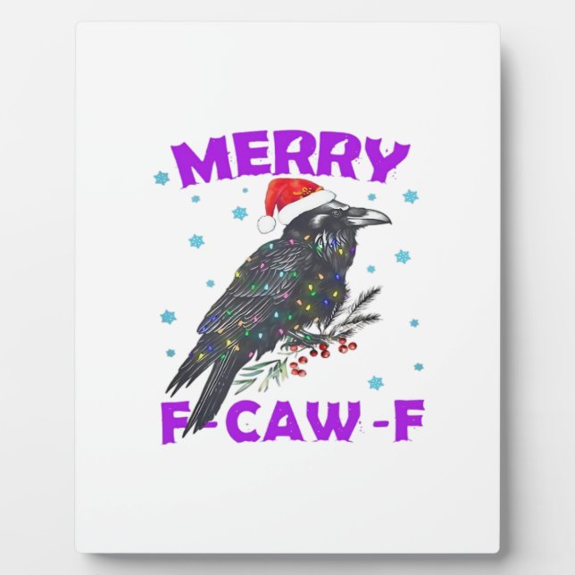 Funny Crow Christmas Classic Vintage Style Plaque (Front)