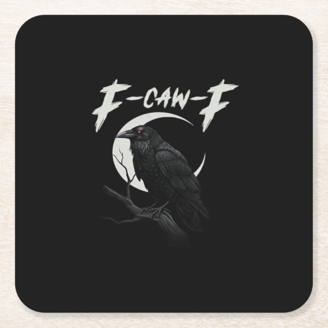 Funny Crow Essential Creative Casual Square Paper Coaster (Front)