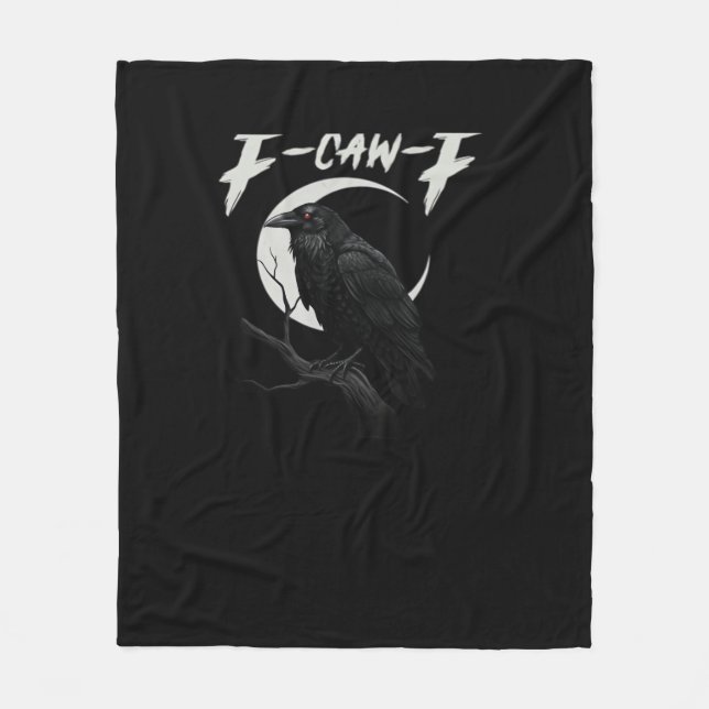 Funny Crow Essential Retro Classic Fleece Blanket (Front)