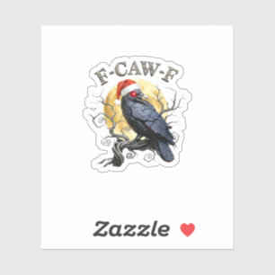 Funny Crow F-Caw-F Bird Gothic Christmas Santa Hat