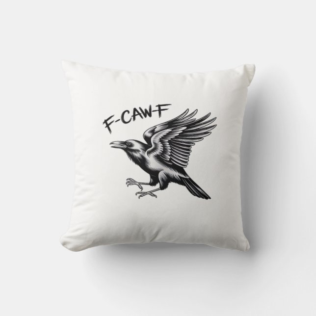 Funny Crow F-Caw-F Essential Minimal Clean Cushion (Front)