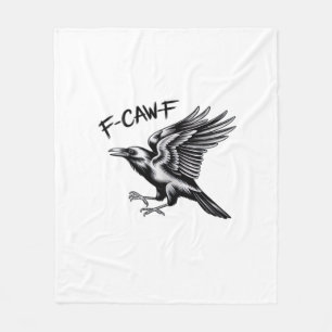 Funny Crow F-Caw-F Essential Minimal Clean Fleece Blanket
