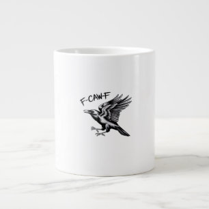 Funny Crow F-Caw-F Essential Minimal Clean Large Coffee Mug