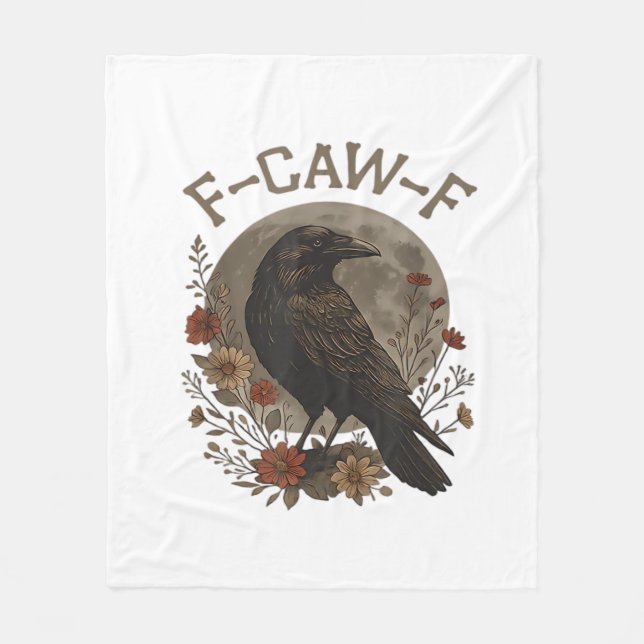 Funny Crow F-Caw-F Humour Gothic Essential Trendy  Fleece Blanket (Front)