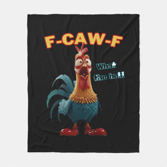 Funny Crow F-Caw-F Humour Gothic Fleece Blanket (Front)