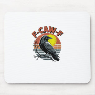 Funny Crow F-Caw-F Retro Sunset Adult Design Tri-B Mouse Mat