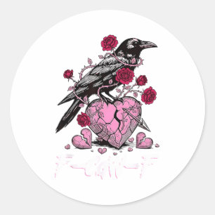 Funny Crow F-caw-f Valentines Day Black Bird Fcawf Classic Round Sticker