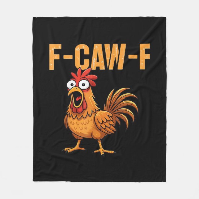 Funny Crow Humour Gothic F-Caw-F Fleece Blanket (Front)