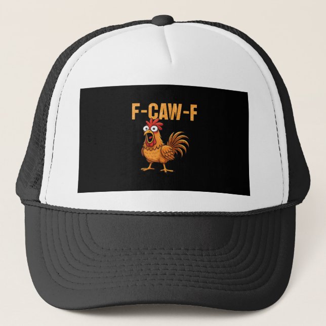 Funny Crow Humour Gothic F-Caw-F Trucker Hat (Front)