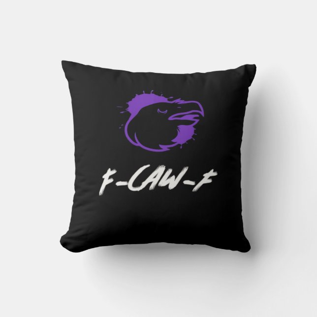 Funny Crow Logo F-Caw-F – Caws For Attention! Clas Cushion (Front)