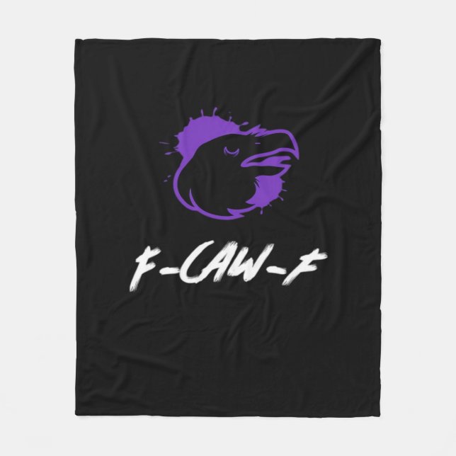 Funny Crow Logo F-Caw-F – Caws For Attention! Clas Fleece Blanket (Front)