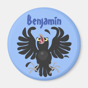 Funny crow raven cartoon illustration magnet