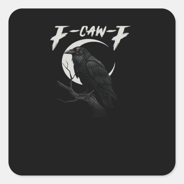 Funny Crow Retro Classic Style Square Sticker (Front)