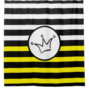 Funny Crown black + your backgr. & ideas Shower Curtain