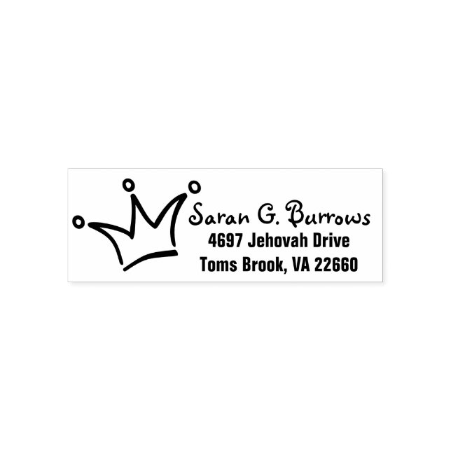 Funny Crown black + your backgr. & Name Self-inking Stamp (Design)