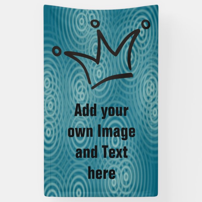Funny Crown black + your backgr. & text Banner (Vertical)