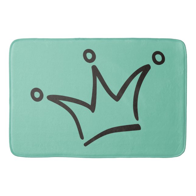 Funny Crown black + your backgr. & text Bath Mat (Front)
