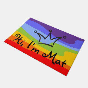 Funny Crown black + your backgr. & text Doormat