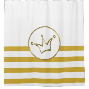 Funny Crown gold + your backgr. & ideas Shower Curtain