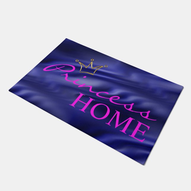 Funny Crown gold + your backgr. & text Doormat (Angled)