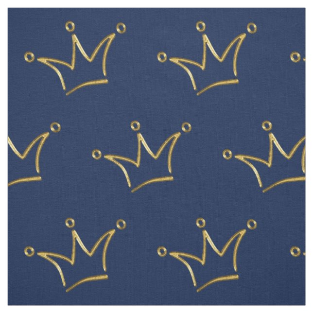 Funny Crown gold + your backgr. & text Fabric (Swatch)