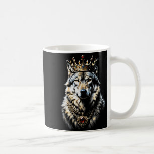 Funny Crown King Wolf Cool Animals Wolves Lovers W Coffee Mug