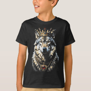 Funny Crown King Wolf Cool Animals Wolves Lovers W T-Shirt