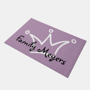 Funny Crown white + your backgr. & text Doormat