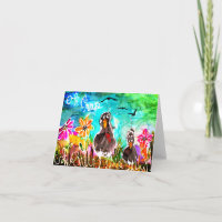 Funny Crows and Flowers Oh Crap  Greeting Card