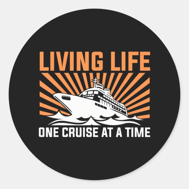 Funny Cruise Art For Couple Cruise Ship Boat Classic Round Sticker (Front)