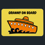 Funny Cruise Cabin Door Magnet - Granny on Board<br><div class="desc">Bring some laughs along on your vacation with this funny magnet to display on your cruise ship cabin or stateroom door!</div>