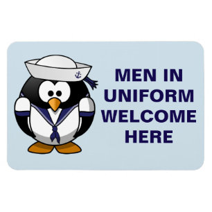Funny Cruise Cabin Door Magnet - Men in Uniform