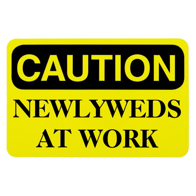 Funny Cruise Cabin Door Magnet - Newlyweds at Work (Horizontal)