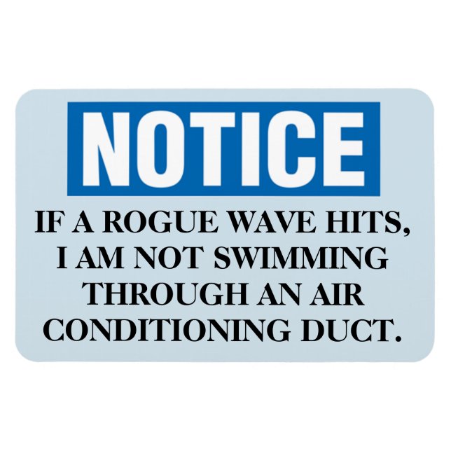 Funny Cruise Cabin Door Magnet - Rogue Wave (Horizontal)