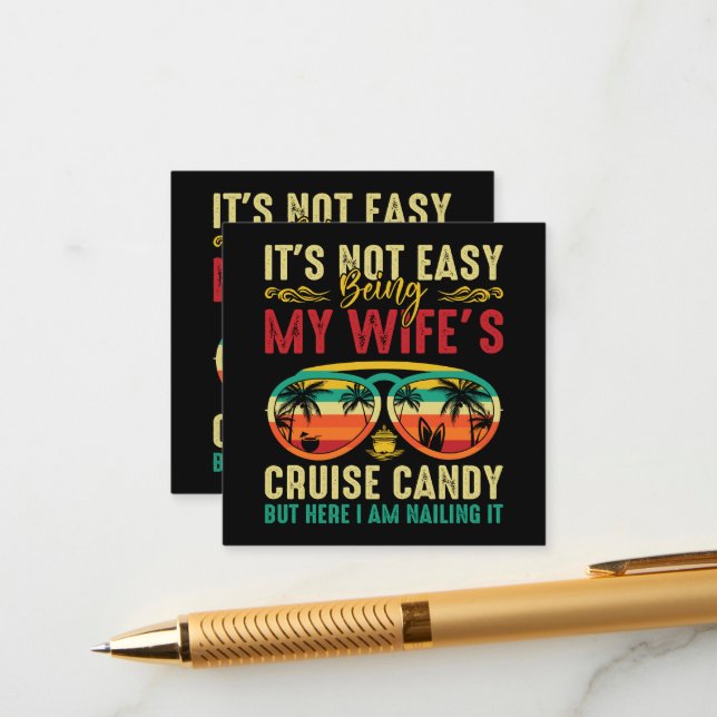 Funny Cruise Candy Husband Enclosure Card (Front/Back In Situ)