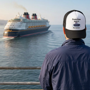 Funny Cruise Crew Miss the Boat Black Personalise Trucker Hat