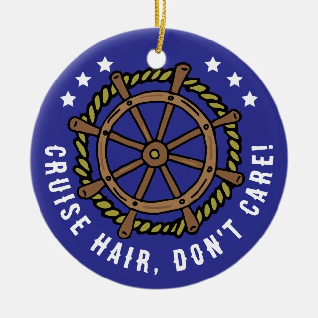 Funny Cruise Lover Quote Christmas Ceramic Tree Decoration (Front)