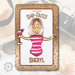 Funny Cruise Ship Cartoon Sign For Her  Magnet