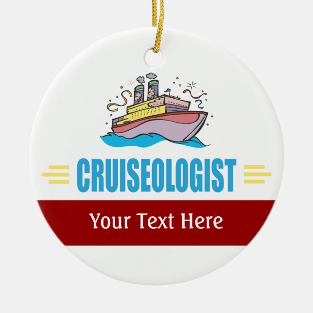 Funny Cruise Ship Ceramic Tree Decoration (Front)