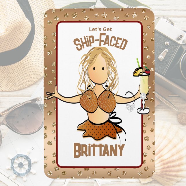  Funny Cruise Ship Door For Her Blonde Party Girl Magnet (Creator Uploaded)