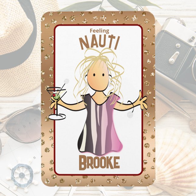 Funny Cruise Ship Door For Her Rose Gold Magnet (Creator Uploaded)