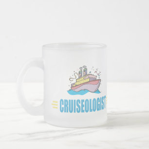 Funny Cruise Ship Frosted Glass Coffee Mug